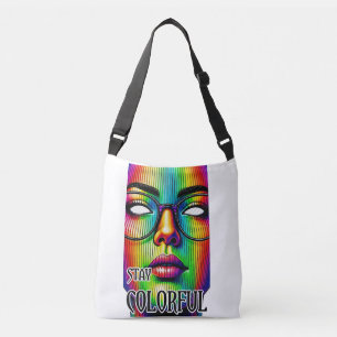 Mittlere All-Over-Print-Tasche, Cross-Body-Tasche Tragetaschen Mit Langen Trägern