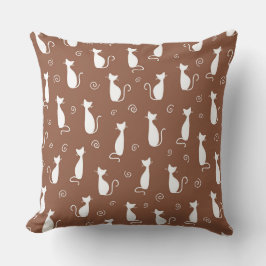 MITTLERE AUFGABE MIT WEISSEN KATZSILHOUETTEN KISSEN