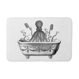 Mittlere Bad-Matte mit Vintager Krake Badematte
