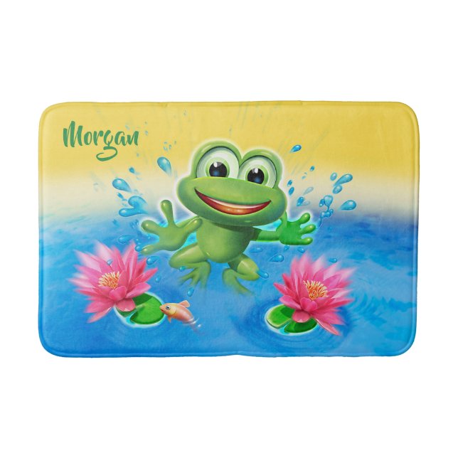 Mittlere Badematte Leap Frog Design. (Vorderseite)