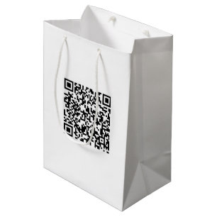 Mittlere benutzerdefinierte Tasche mit QR-Code zur Geschenktüte