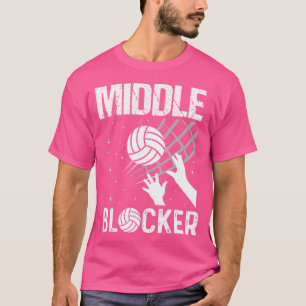 Mittlere Blocker Funny Beach Volleyball T-Shirt