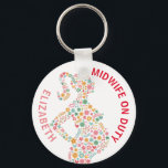 Mittlere Ehefrau Personalisiert Schlüsselanhänger<br><div class="desc">Personalisierte Hebamme auf Duty Key Ring.</div>