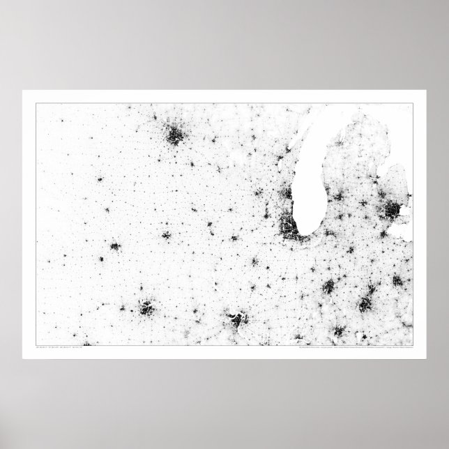 Mittlere Eisenbahn-Konstellation Zählung Dotmap Poster (Vorne)