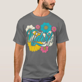 Mittlere Frauen Blume Doula Schwangerschaft Unters T-Shirt