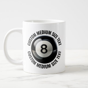 Mittlere Größe Personalisierter Text Pool 8 Ball B Jumbo-Tasse