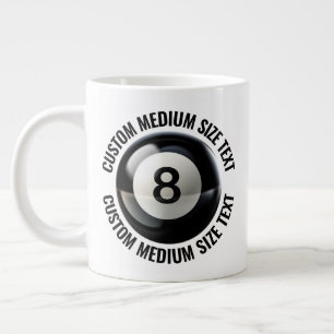 Mittlere Größe Personalisierter Text Riesige 8 Bal Jumbo-Tasse