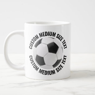 Mittlere Größe Personalisierter Text Riesiger Fußb Jumbo-Tasse
