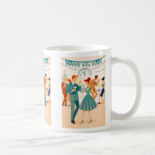 Mittlere Jahrhundert Frohes Neues Jahr Der Martini Kaffeetasse