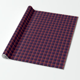 Mittlere Lila und orangefarbene Tartan 01 Geschenkpapier