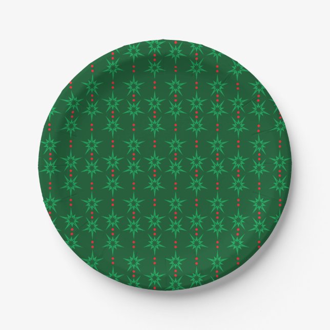 Mittlere Mod Garland Green 7" Papierplatte Pappteller (Vorderseite)