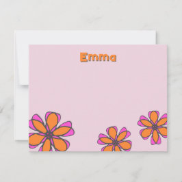 Mittlere, moderne florale Note Card Mitteilungskarte