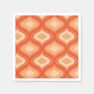 Mittlere Moderne-Ogee-Orange und Beige   Serviette
