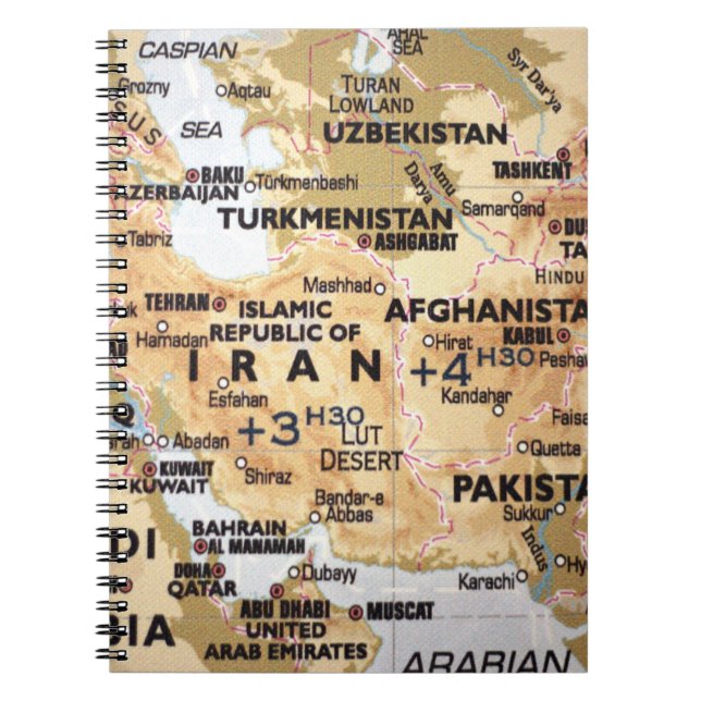 Mittlere Osten-Karten-Notizbuch Notizblock (Vorderseite)