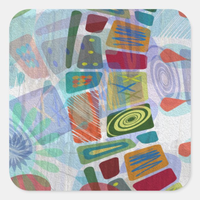 Mittlere Panels III Quadratischer Aufkleber (Vorderseite)
