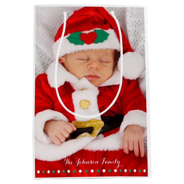 Mittlere Personalisierte Weihnachtsgeschenktaschen Mittlere Geschenktüte (Vorderseite)