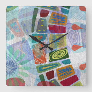 Mittlere Platten III Quadratische Wanduhr