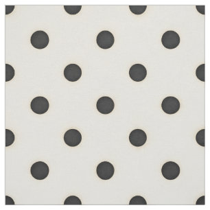 Mittlere Polka Dots Schwarz & Antikes Weiß Stoff