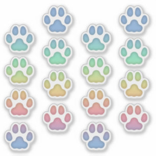 Mittlere Rainbow Cat Pawprints Animal Tracks Decal Aufkleber