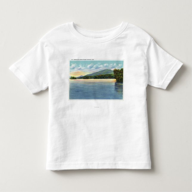 Mittlere Saranac See-Ansicht des Berg-Etzeichens Kleinkind T-shirt (Vorderseite)