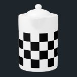 Mittlere Schach-Teekanne<br><div class="desc">Schwarzweiss-Würfel</div>