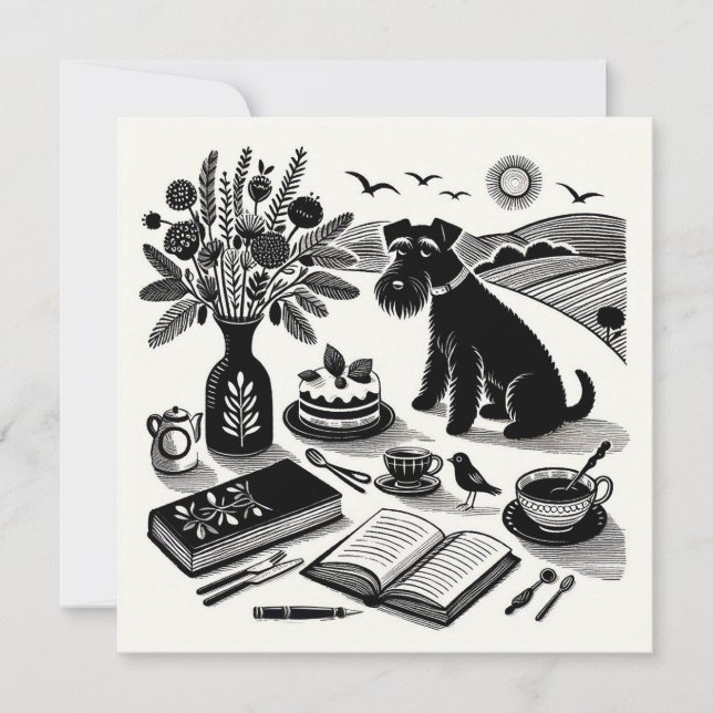 Mittlere Schnauzer-Karte Mitteilungskarte (Vorderseite)