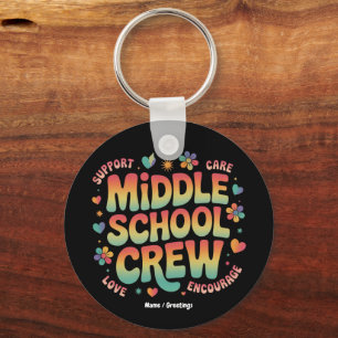 Mittlere Schulmannschaft Retro-Lehrer-Schüler-Gesc Schlüsselanhänger