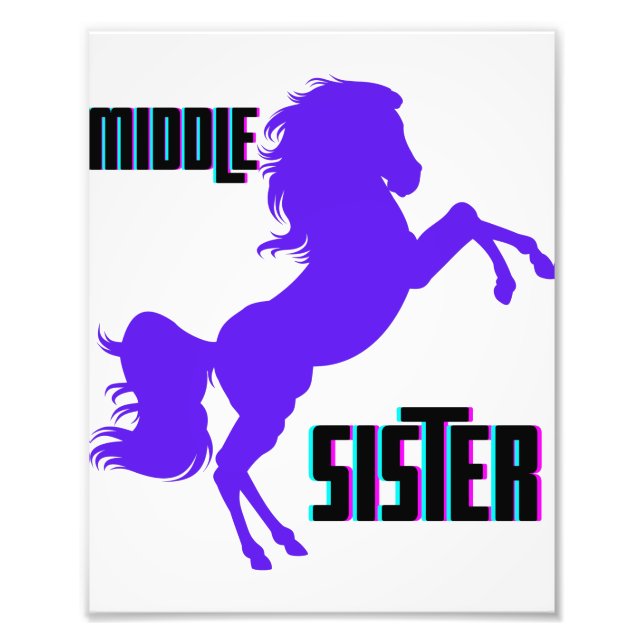 Mittlere Schwester Lila Pony Rearing Fotodruck (Vorne)