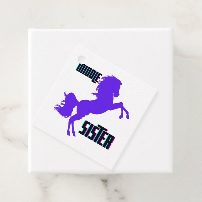 Mittlere Schwester Lila Pony Rearing Geschenkanhänger (Beispiel)