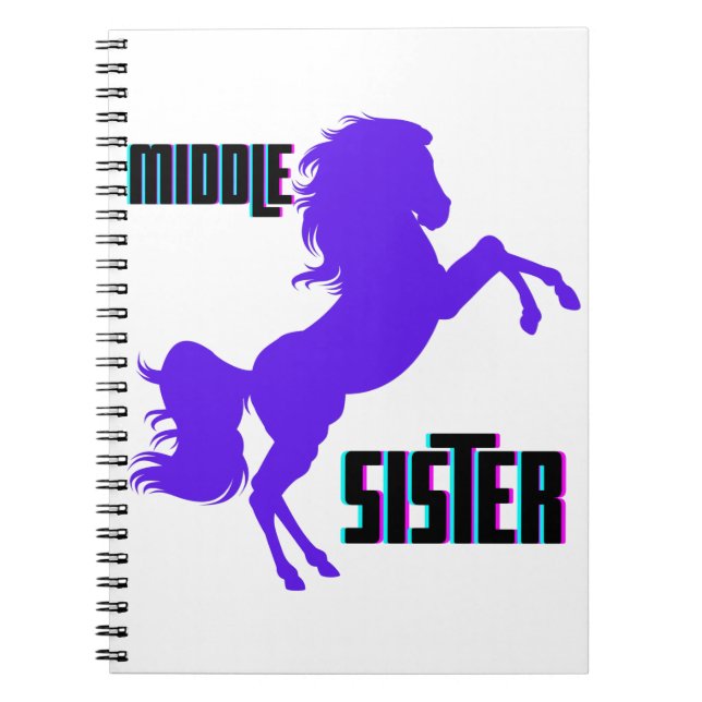 Mittlere Schwester Lila Pony Rearing Notizblock (Vorderseite)