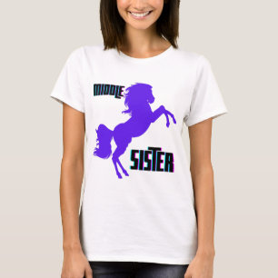 Mittlere Schwester Lila Pony Rearing T-Shirt