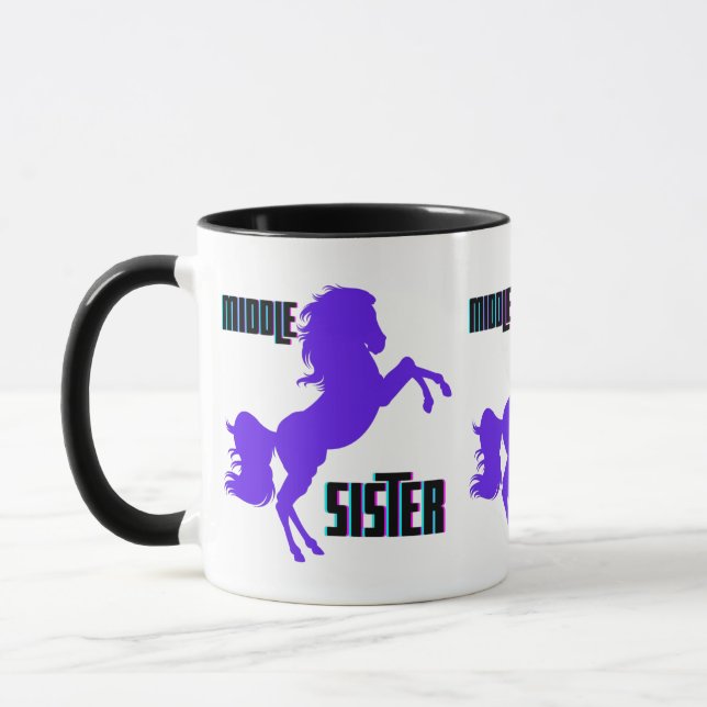 Mittlere Schwester Lila Pony Rearing Tasse (Links)