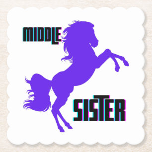 Mittlere Schwester Lila Pony Rearing Untersetzer