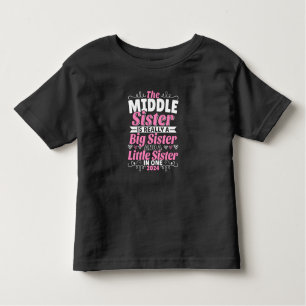 Mittlere Schwester New Big Sister 2024 Kleinkind T-shirt