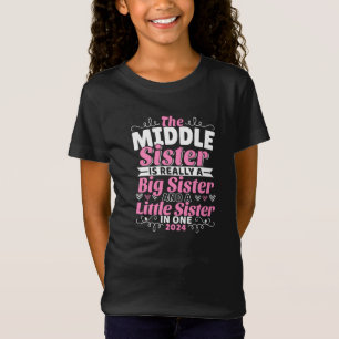 Mittlere Schwester New Big Sister 2024 T-Shirt