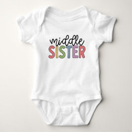 Mittlere Schwester Niedlich Matching Geschwister Baby Strampler