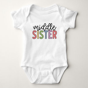 Mittlere Schwester Niedlich Matching Geschwister Baby Strampler