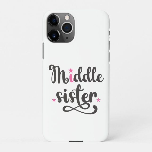 Mittlere Schwester, Niedliche Sterne iPhone Hülle (Rückseite)