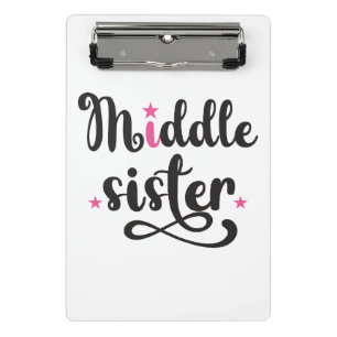 Mittlere Schwester, Niedliche Sterne Mini Klemmbrett
