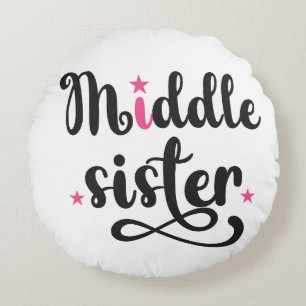 Mittlere Schwester, Niedliche Sterne Rundes Kissen
