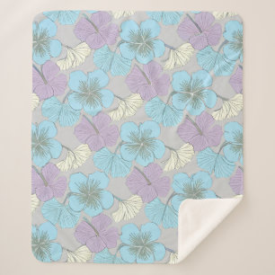 „Mittlere Sherpa-Decke – Blau & Violett Klee“ Sherpadecke