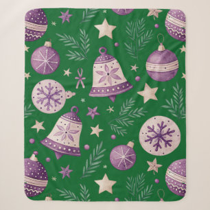 Mittlere Sherpa-Decke – Lila Weihnachtsglocken & S Sherpadecke