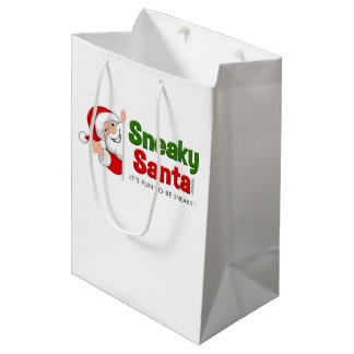 Mittlere Sneaky Santa Gift Bag Mittlere Geschenktüte
