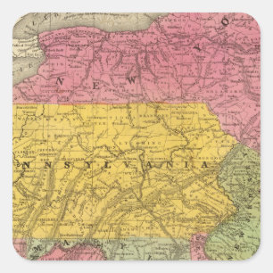 Mittlere Staaten, USA Quadratischer Aufkleber