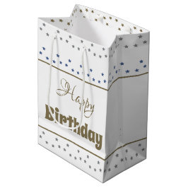 Mittlere Sterne Gemustertes Papier Geburtstagsgesc Mittlere Geschenktüte