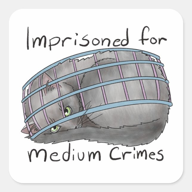 Mittlere Straftaten Quadratischer Aufkleber (Vorderseite)