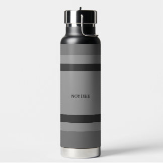 Mittlere Streifen Horizontal Grau Silber Anthrazit Trinkflasche