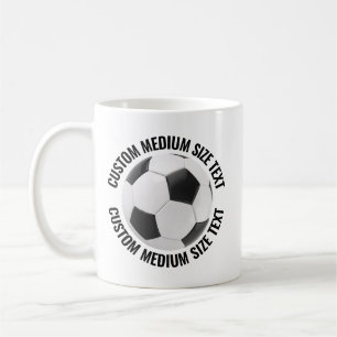 Mittlere Textgröße 330ml personalisierter Fußballb Kaffeetasse