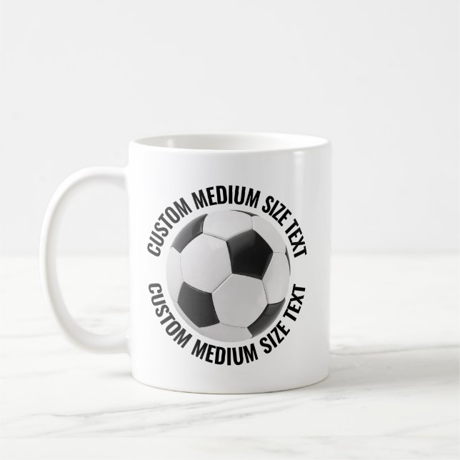Mittlere Textgröße 330ml personalisierter Fußballb Kaffeetasse (Links)