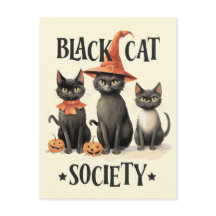 Mittlere Vintage Black Cat Society